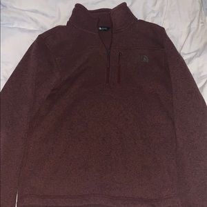 North Face 1/4 Zip Fleece Maroon, Men’s S